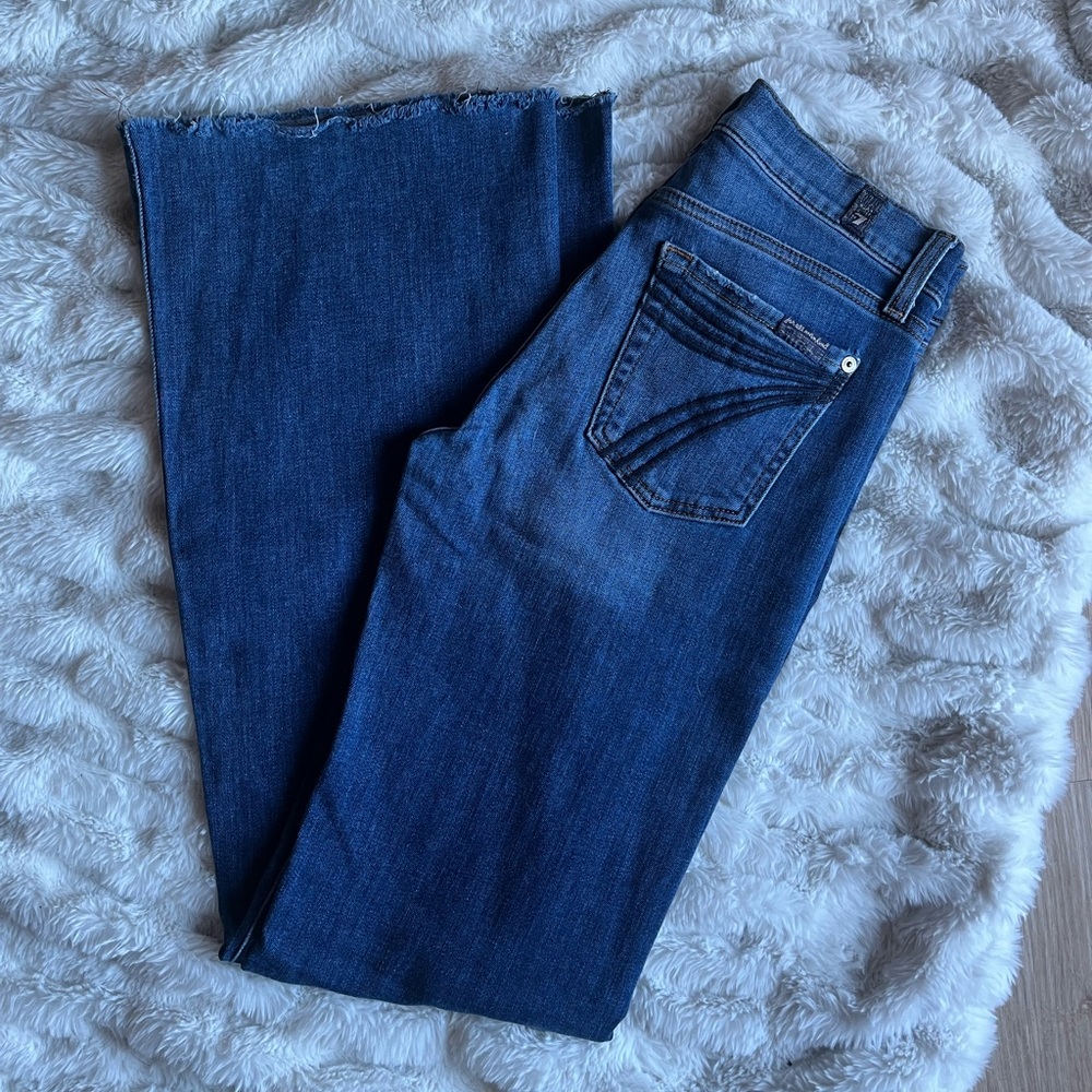 7 For All Mankind Dark Blue Flare Jeans